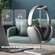 Mahipey Y01 Wireless Over-Ear Headphones with Active Noise Cancelling,Hi-Res Audio,48H Playtime,Foldable Design Bluetooth Headphones for iPhone/Samsung/Android/PC(Gray)