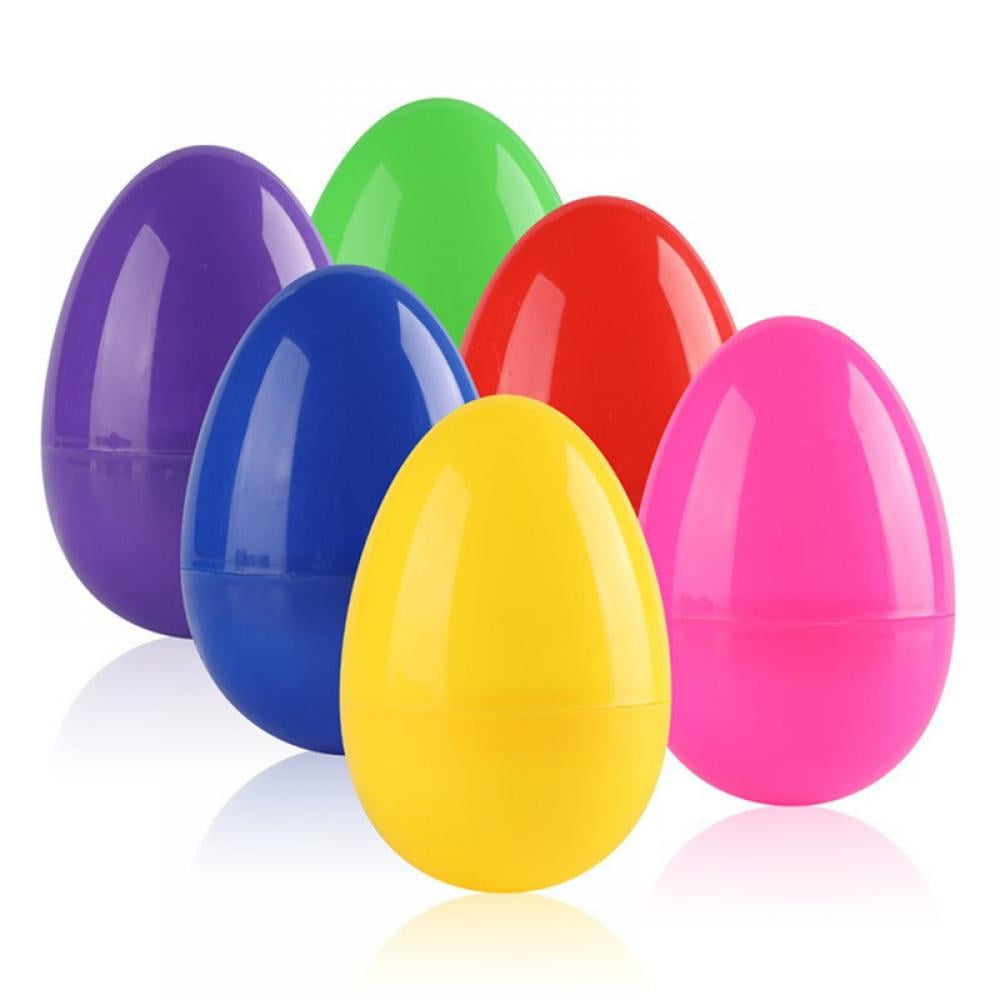 12pcs Colorful Plastic Eggs With Princess Pretend Jewelry Easter Party Decor Toy 