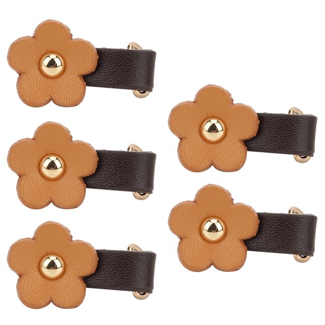 Zipper Puller Head, Exquisite Zipper Slider 5Pcs Flower Shape Five Colors For Zipper Puller Head Replacement For Clothes Or Bags Decor Pink,Purple,Blue,Brown,Brown Yellow