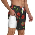 thumbnail image 3 of Balery Tomatoes1 Mens Swim Trunks Swim Shorts for Men Quick Dry Inseam Beach Shorts with Compression Liner Pocket-X-Large, 3 of 9