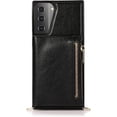 thumbnail image 2 of case for Samsung Galaxy S21 Women Wallet Case,Adjustable Crossbody Zipper Cover with Card Holder Slot Neck Strap Lanyard Purse Shoulder Strap Purse Case for Samsung Galaxy S21 FK Black, 2 of 14