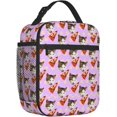 thumbnail image 2 of Pink Polka Dot Cat Pizza Cute Insulated Lunch Bag Portable Lunch Box Reusable Totes For Women Men, 2 of 6