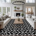 thumbnail image 3 of Large Area Rugs for Living Room Bedroom, Geometric 8'x10' Rug Washable Carpet Runner Indoor Outdoor, Modern Abstract Lines Texture Black Non Slip Floor Mats Rug for Kitchen, Patio, 3 of 8