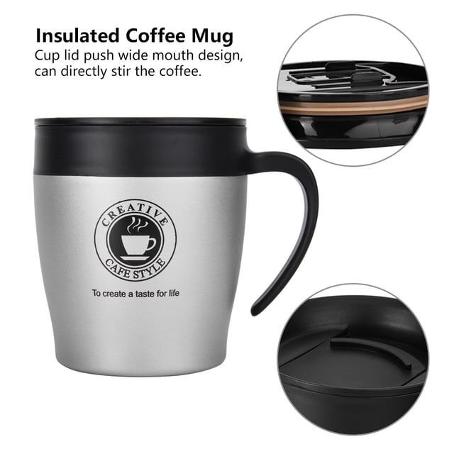 Taza de agua, taza de café aislada de acero inoxidable, taza de café de acero inoxidable probada y confiable