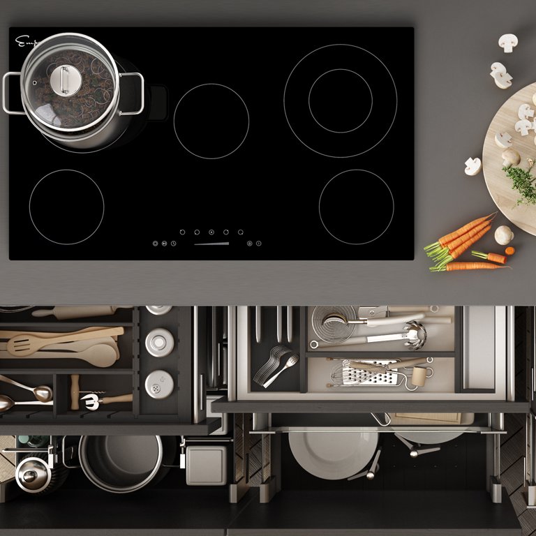 Empava 36 in. Built-in Electric Stove Induction Cooktop Touch Control in Black with 5-Elements