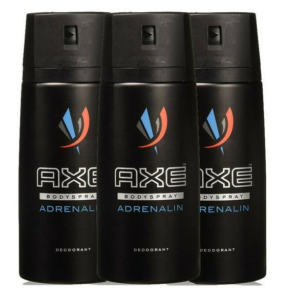 3 Pack Axe Adrenalin Mens Deodorant Body Spray, 150ml