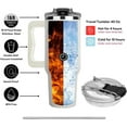 thumbnail image 3 of Personalized Firefighter Nutrition Facts Tumbler 40oz with Handle and Straw Custom Name Firefighting Travel Mug Funny Saying Coffee Insulated Cup Fireman Gift Ideas For Him Men Women, 3 of 6