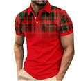 thumbnail image 2 of WAVSUF Men Lapel polo Shirt Soft Pique Polos for Mens T-Shirt Red Size 3XL, 2 of 5