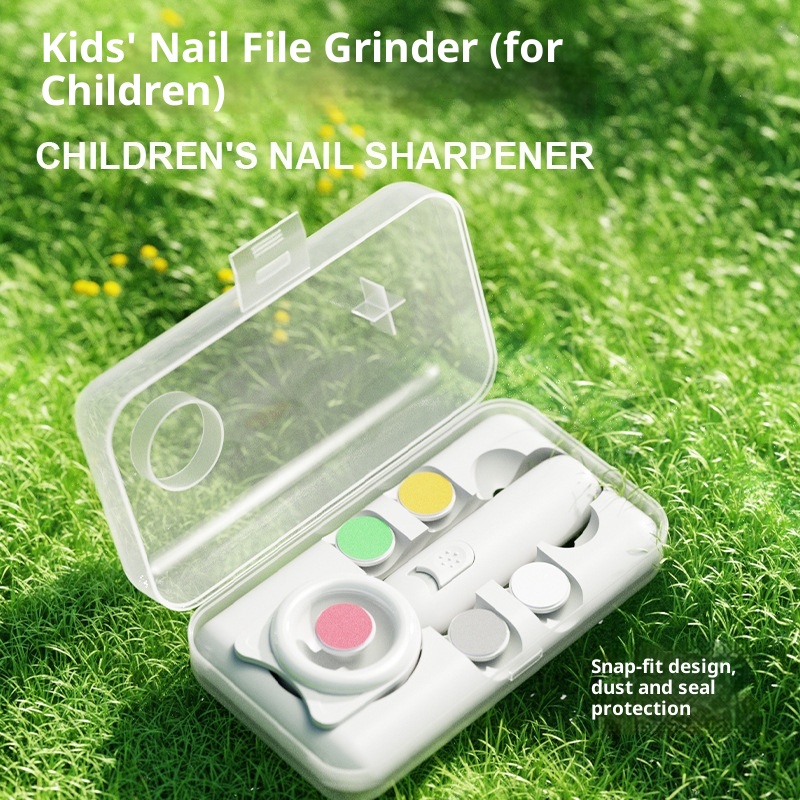 Baby Nail Trimmer Electric: Gentle Baby Nail File with Quiet Design & 360° Light - Safe for 5 in 1 Cute Nail Clipper Kit for Newborn Infant Toddler, white