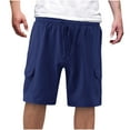 thumbnail image 1 of Dagugfen Cargo Shorts for Men Elastic Waist Drawstring Loose Outdoor Running Sports Shorts with Pockets, 1 of 5