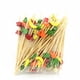 thumbnail image 1 of leyfeng 100 paquetes de púas de cóctel de 4,7 pulgadas, púas de frutas, palillos de dientes de bambú para bodas, fiestas de cumpleaños, suministros de playa, 1 of 8