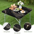 thumbnail image 4 of Black Gold Marble Pattern Square Fitted Tablecloth with Elastic Edge,Square Table Cover,Washable Elastic Table Cover for Home Kitchen Party Decor 34"x34", 4 of 6