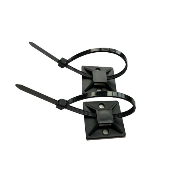 Yuarrent Sujetacables autoadhesivos negros - Solución de organización conveniente y rápida para sujetacables Montaje estable de sujeciones de Decoración del hogar negro 25*25mm