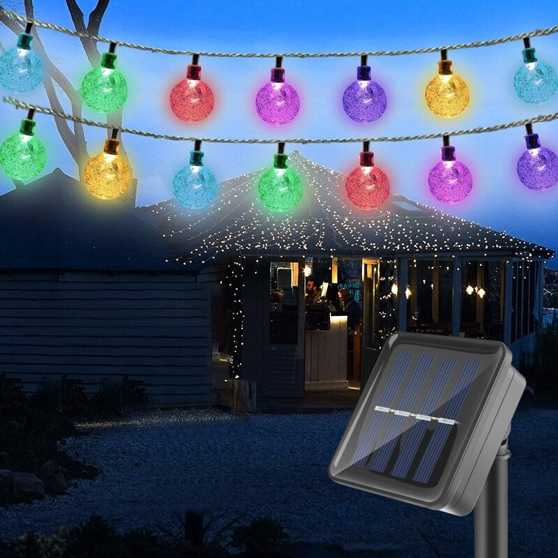 BBQ 21ft 30LEDs Water Drop Decorative Lights for Garden Christmas Tree and Home Ornaments. Camping Solar String Lights Party T-SUN Solar Powered Outdoor Garden Fairy Lights