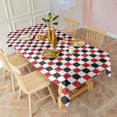 thumbnail image 3 of Red Black White Checkered Pattern Rectangle Tablecloth 60"x102",Waterproof Polyester Rectangle Table Cloth, Wipeable Spillproof Polyester Tablecloth for Dining, Camping, Indoor and Outdoor, 3 of 6