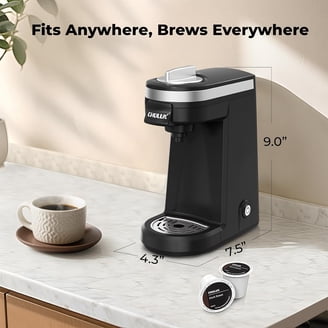 Salton Compact Space-Saving 1-Cup Black Coffee Maker for Dorm Room