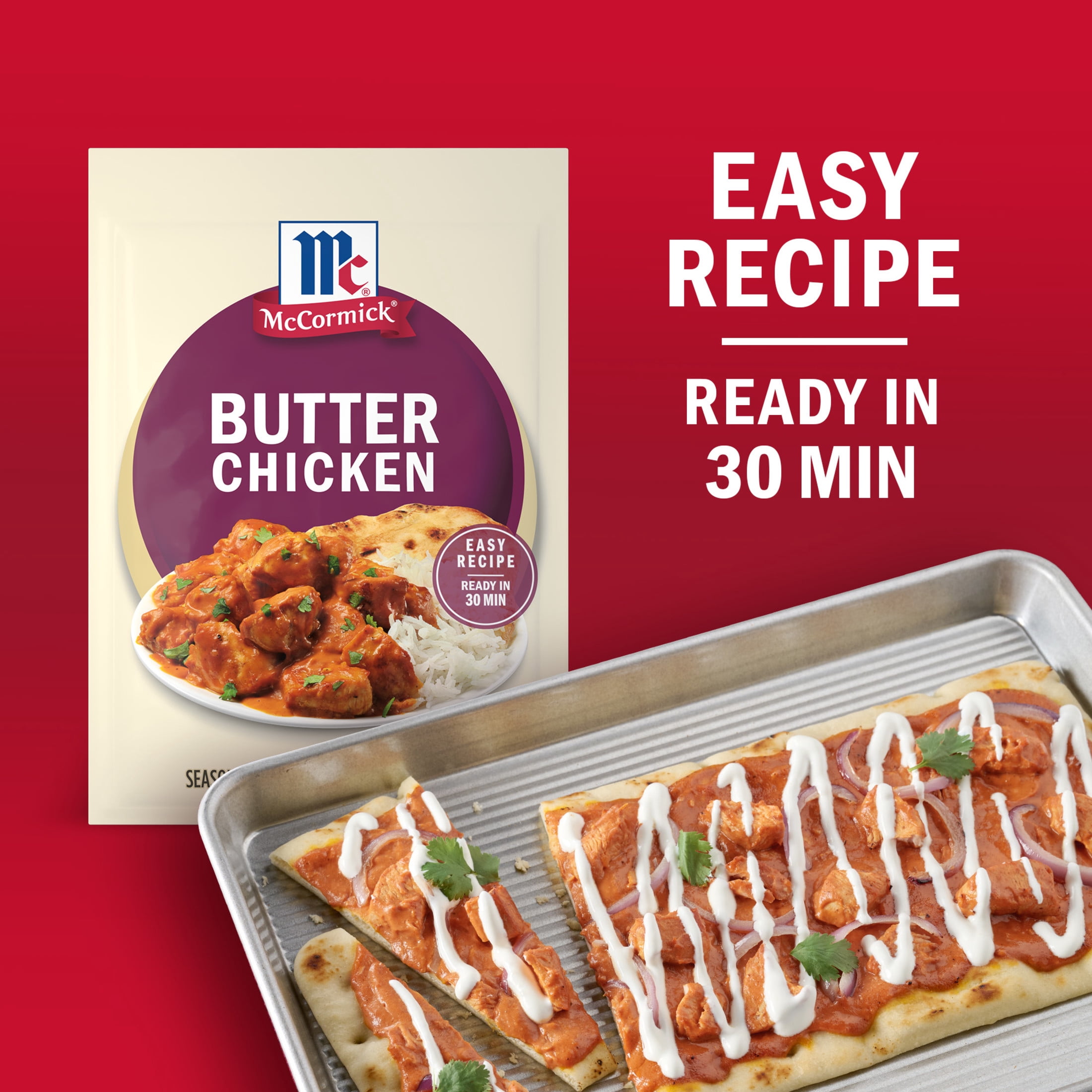 (2 pack) McCormick Butter Chicken Seasoning Mix, 0.87 oz Packet