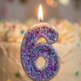 thumbnail image 4 of Birthday Candle Number Purple Glitter Cartoon Creative Party Cake Topper Decoration, Vibrant Numeric Candle for Celebration, Glittering Cake Decor Supplies, 4 of 6