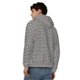 thumbnail image 4 of Naloa Houndstooth Black And White Men’s Hoodies, Zip up Hoodie, Sweatshirts,Hoodies for Men Sizes S-3XL-Large, 4 of 5
