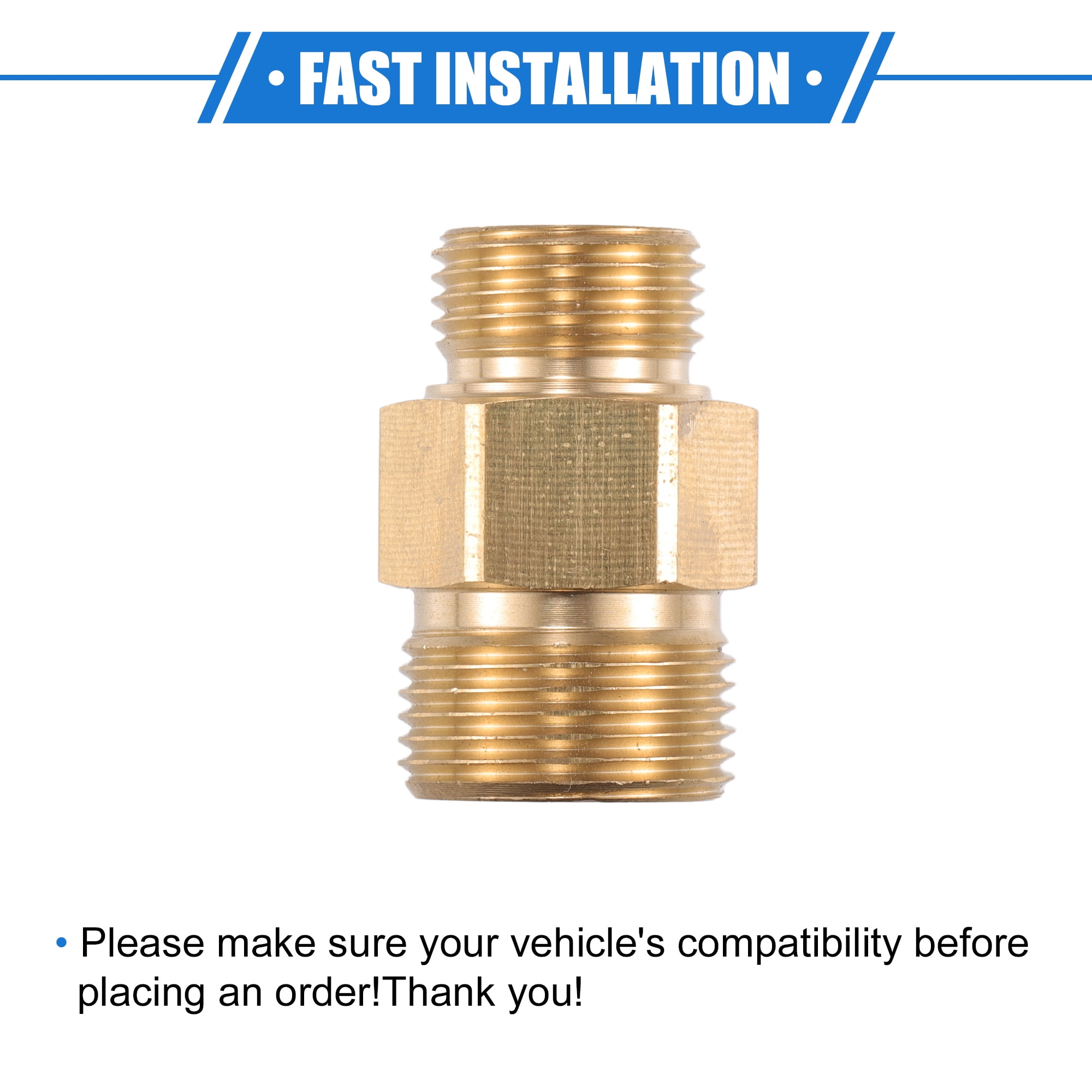 Unique Bargains Pressure Washer Connector M18x1.5 to M22x1.5 Adapter Brass Screw