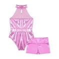 thumbnail image 6 of YONGHS Gymnastics Leotards for Girls Activewear Dance Ballet Biketards with Shorts Tumbling Unitards Pink 14, 6 of 8