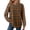 Coffee, variant on Women's Top Plaid Print Round Neck Long Sleeve Loose Fit Fall Winter Trendy Everyday Weekend Outings Stylish Basic Versatile Camel M