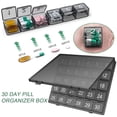 thumbnail image 2 of enjoywould Pill Box Grid Design Transparent Date Marking Portable Monthly Pill Storage Case Household Supplies, 2 of 9