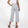 thumbnail image 2 of SBYOJLPB Solid Color Capris Pants for Women Elastic Waist Pocket Casual Stretchy Stylish Pants for Spring Summer Women's Cropped Pants, 2 of 6
