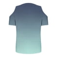 thumbnail image 5 of CHUMUD Womens Cold Shoulder Tops Gradient Color V Neck Short Sleeve Summer T Shirts Basic Tees, 5 of 7