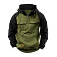 thumbnail image 2 of New Men Tactical Sweatshirt Quarter Zip Cargo Pullover Hoodies Workout Gym Sports Running Outdoor Winter Jackets for Men, 2 of 6