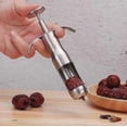 thumbnail image 3 of Deshuesador de cerezas, removedor de corazón de aceitunas, deshuesador portátil de dátiles rojos, deshuesador de semillas de cereza, de acero inoxidable, utensilio de cocina para frutas, 3 of 4