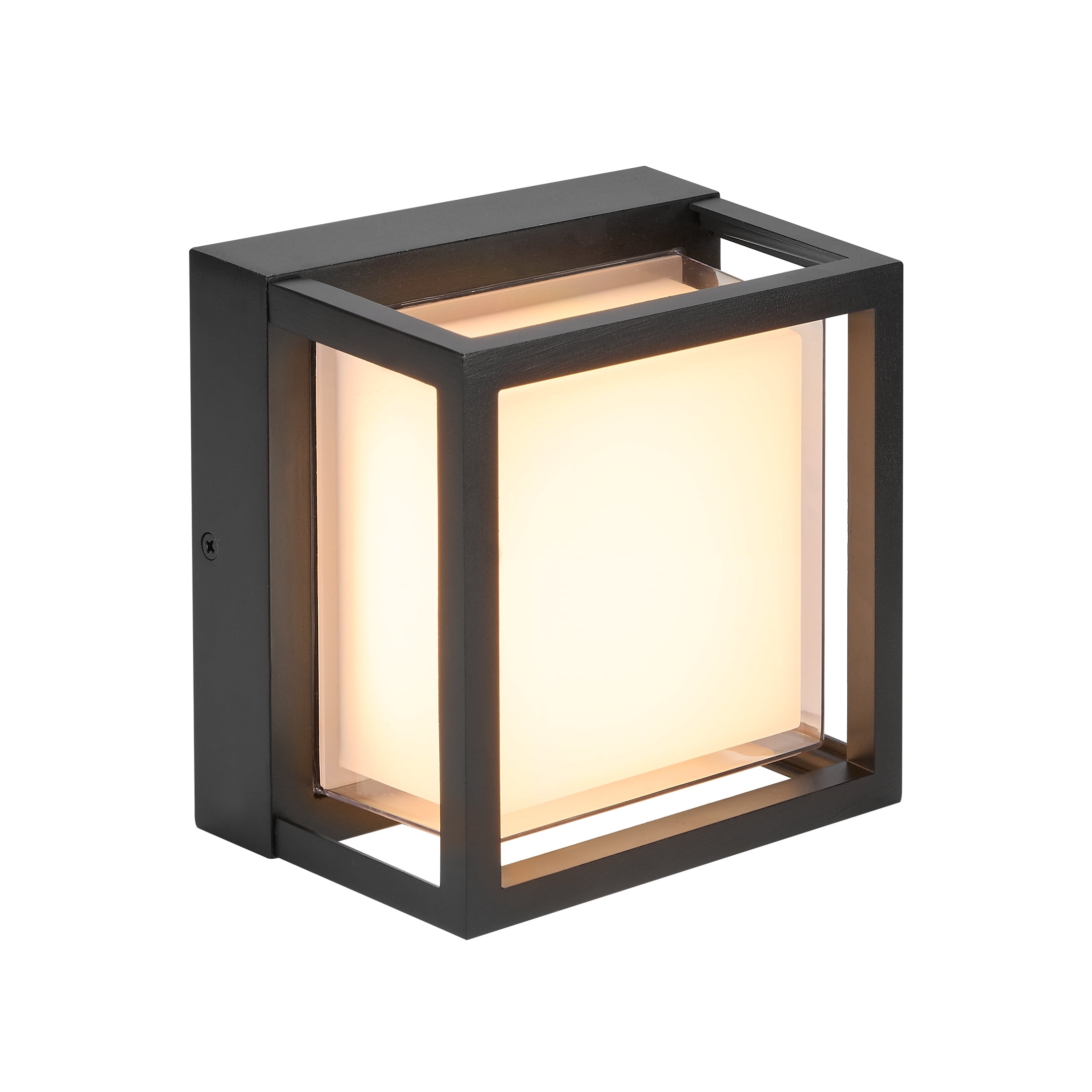 Maxxima Black Outdoor LED Wall Light with Clear Lens, Sconce, Modern Porch Light, 1200 Lumens, 5 CCT 2700K-5000K