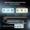 thumbnail image 4 of NICGIGA Switch PoE de 10 puertos y 2,5 Gb, 130 W, 2x SFP+ de 10G, 4 of 7