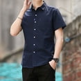 thumbnail image 3 of Camisas de vestir sencillas para oficina, camisas formales, blusas para hombre, ropa de negocios de manga corta, ropa fresca con mangas, blusas asiáticas de algodón SI para hombre, 3 of 5