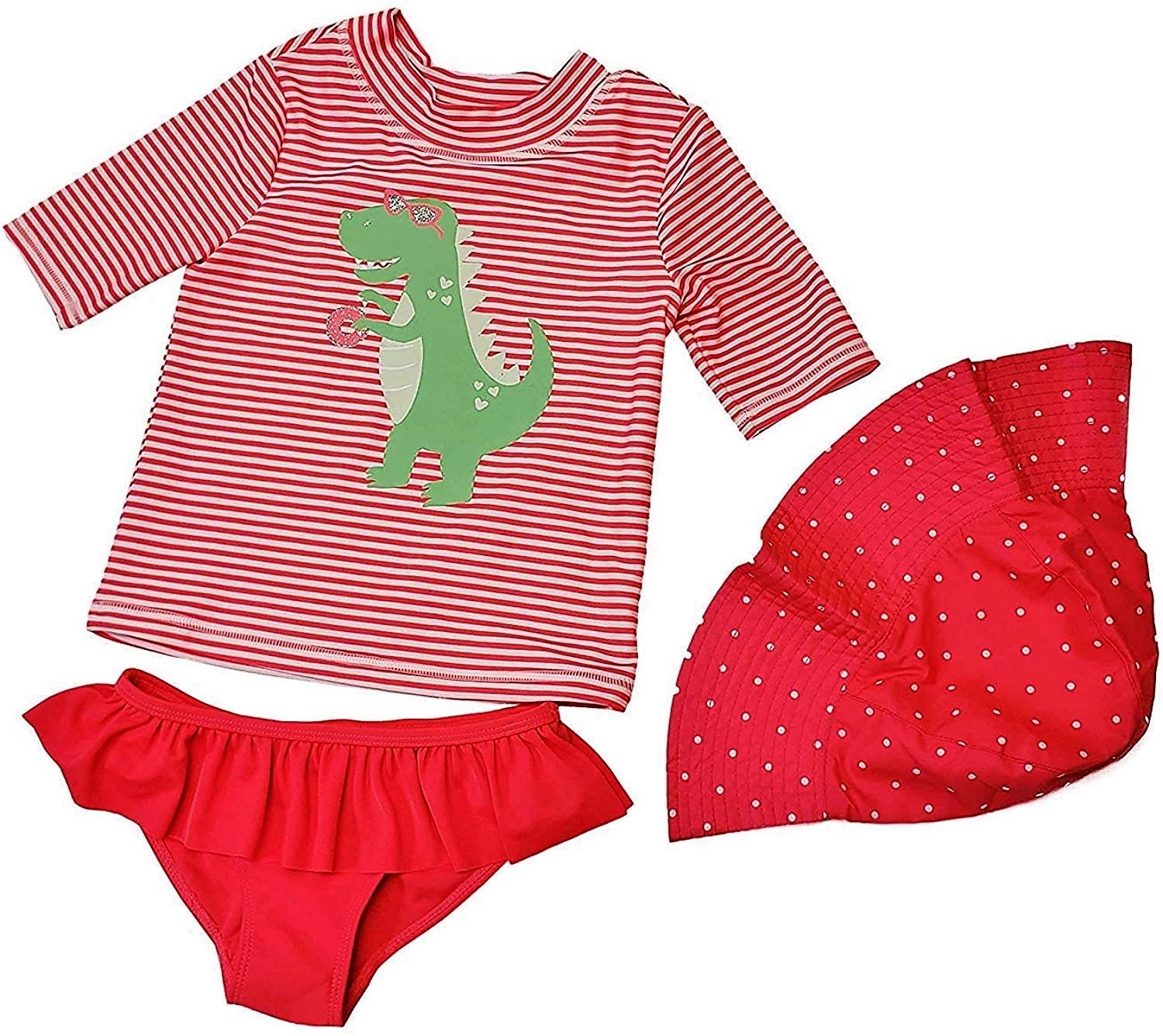 Baby Toddler Girls Swimsuit Set Dinosaur Swimming Rash Guard with Hat Baby Toddler Girls Swimsuit Set Dinosaur Swimming Rash Guard with Hat
