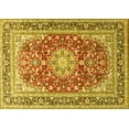 thumbnail image 1 of Ahgly Company Machine Washable Indoor Rectangle Medallion Yellow Traditional Area Rugs, 3' x 5', 1 of 4