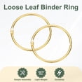 thumbnail image 3 of Uxcell 20Pcs Loose Leaf Binder Rings, 2.2 Inch Metal Open Card Rings Heavy Duty Book Rings for Key Index Card Rings Paper Rings Office, Gold Tone, 3 of 7