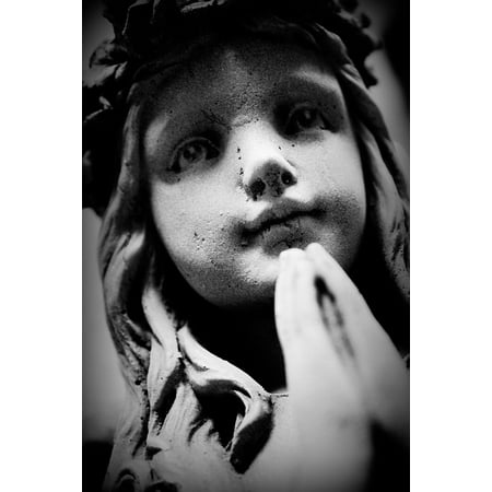 Child Sculpture - LAMINATED POSTER Child Angel Praying Heaven Sculpture Graveyard Poster Print 24 x 36