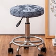 thumbnail image 4 of 5-13cm Thick Elastic Barstool Seat Cushion Cover Polyester Comfortable Round Swivel Stool Cushion , Gray, 4 of 8