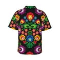 thumbnail image 3 of Daiia Traditional Floral Polish Hawaiian Shirt for Men Gentle Cotton Regular Short Sleeve Casual-Large, 3 of 9