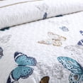 thumbnail image 4 of Butterfly Bedspread for Queen Beds – Includes Bedspread and Shams (White&Blue), 4 of 8