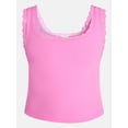 thumbnail image 5 of No Boundaries Fit Stretch Lace Trim Tank Top, Women's XS-XXXL, 5 of 5