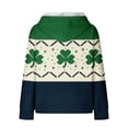 thumbnail image 4 of Women's St Patricks Day Sweatshirt Long Sleeve Crewneck Irish Shamrock Print Hoodie Plus Size Saint Patricks Shirt Fluorescent Green XL, 4 of 4