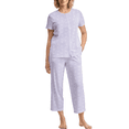 thumbnail image 4 of UVN Womens Pajama Sets Short Sleeve Button Down Tops and Capri Pants 2 Piece Outfit Soft Pjs Sleepwear Loungewear with Pockets, 4 of 11