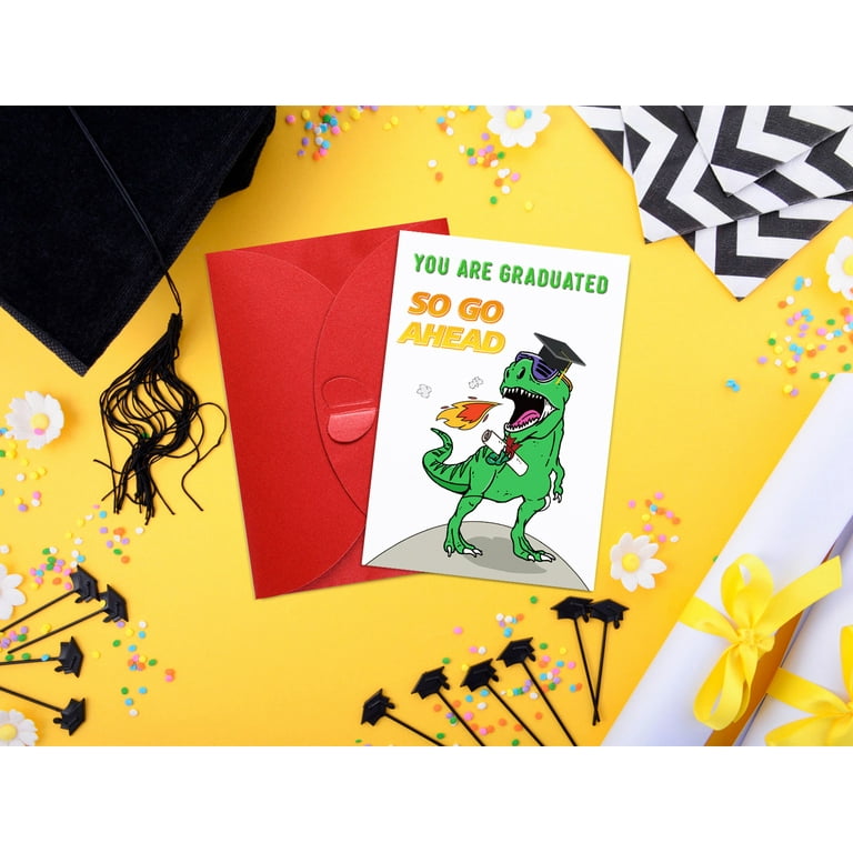 WaaHome Funny Graduation Cards 2025 Dinosaur Graduation Card for Him Her  Congrats Grad Greeting Card with Envelope Congratulations Graduation Gift  ...