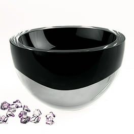 6 Mouth Blown Crystal European Made Lead Free Jet Black Bowl 6 Mouth Blown Crystal European Made Lead Free Jet Black Bowl
