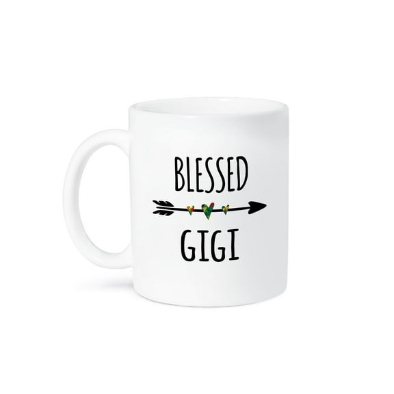 3dRose, Blessed Gigi tribal arrow with cute hearts - Family Grandma love, 11oz Mug