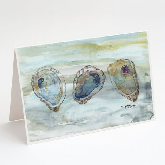 Oysters Watercolor Greeting Cards and Envelopes Pack of 8