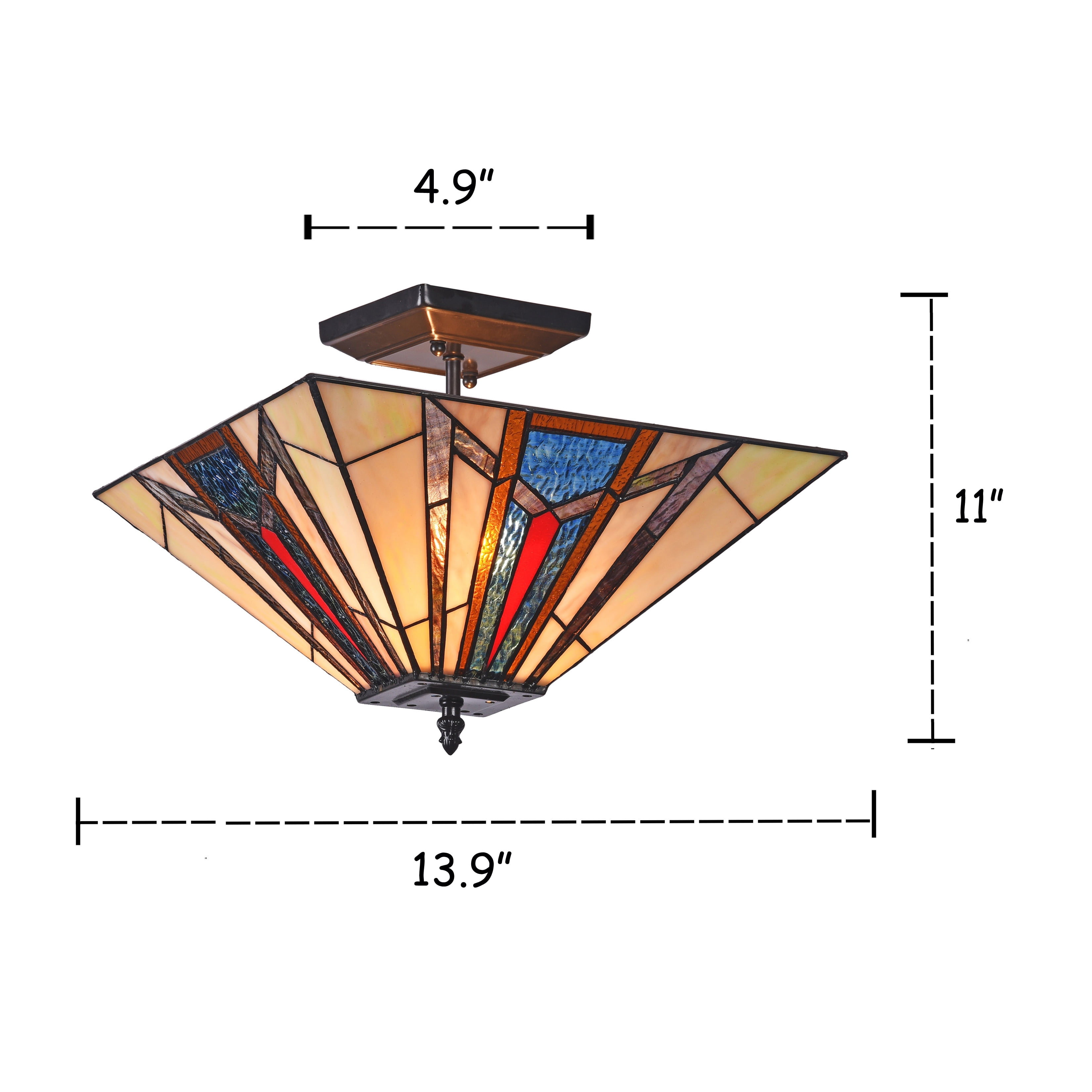 Chloe Lighting Maxwell Mission 2 Light Blackish Bronze Semi Flush Ceiling Fixture 14 Wide Walmart Com Walmart Com