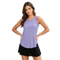 thumbnail image 6 of Fgvctg Lightweight Workout Tank Tops for Women - Athletic Running Ruffle Sleeveless Shirts Racerback High Neck T-Shirt Light Purple S, 6 of 6